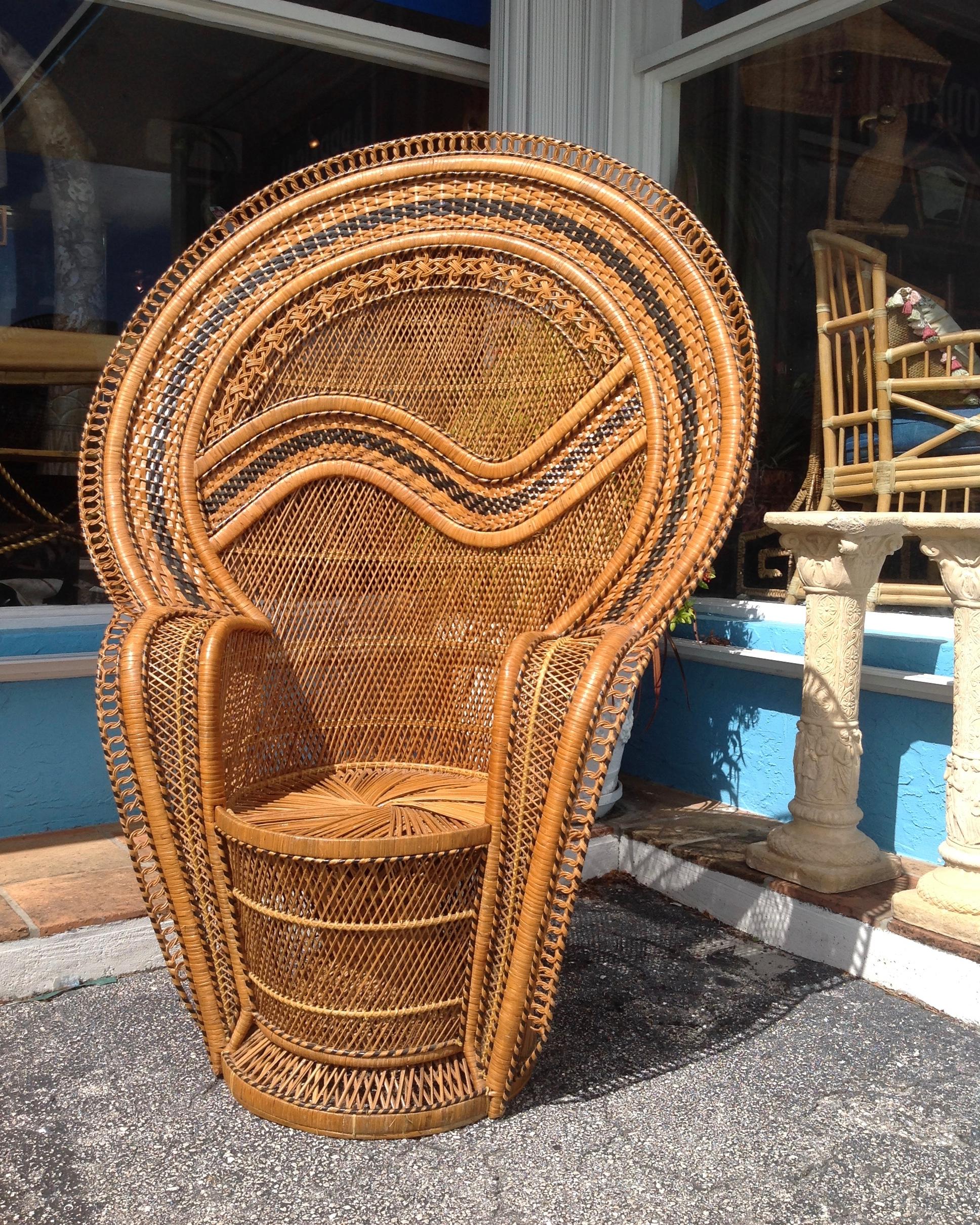Asian Dramatic Peacock Chair