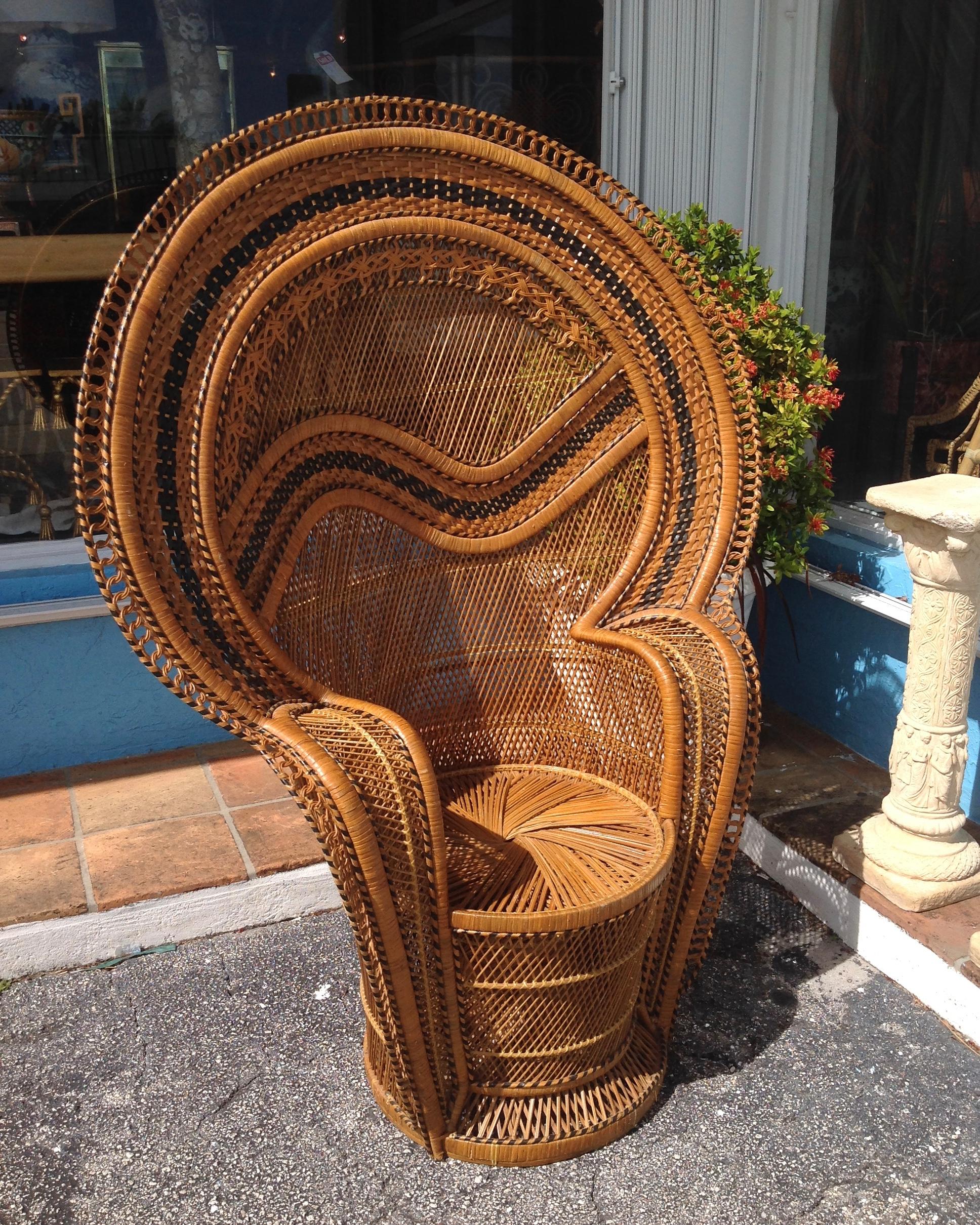 Hand-Woven Dramatic Peacock Chair