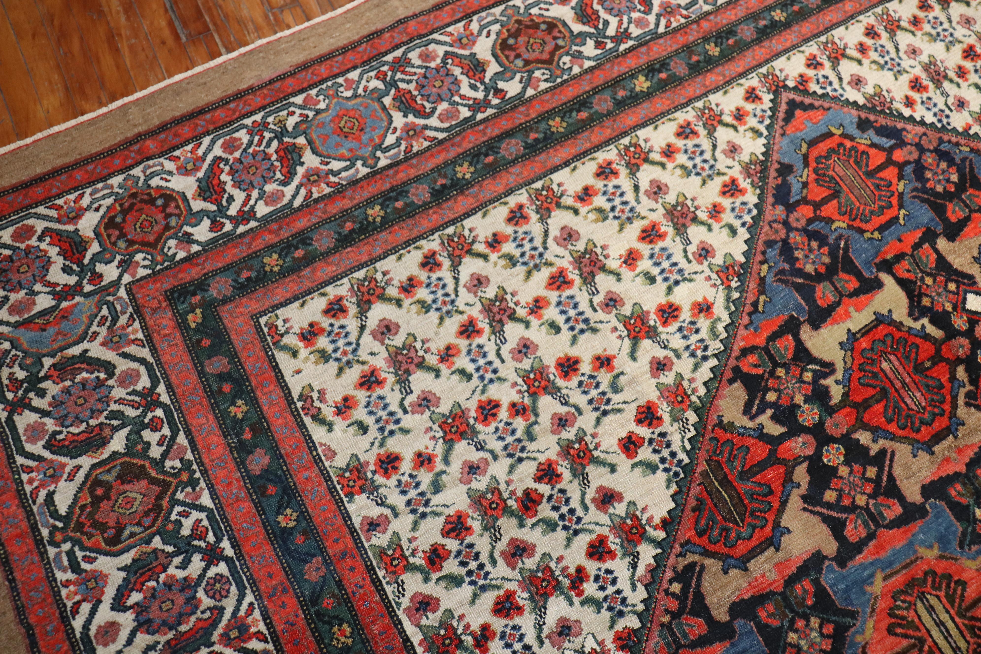 Wool Dramatic Persian Hamedan Serab Decorative Square Room Rug For Sale