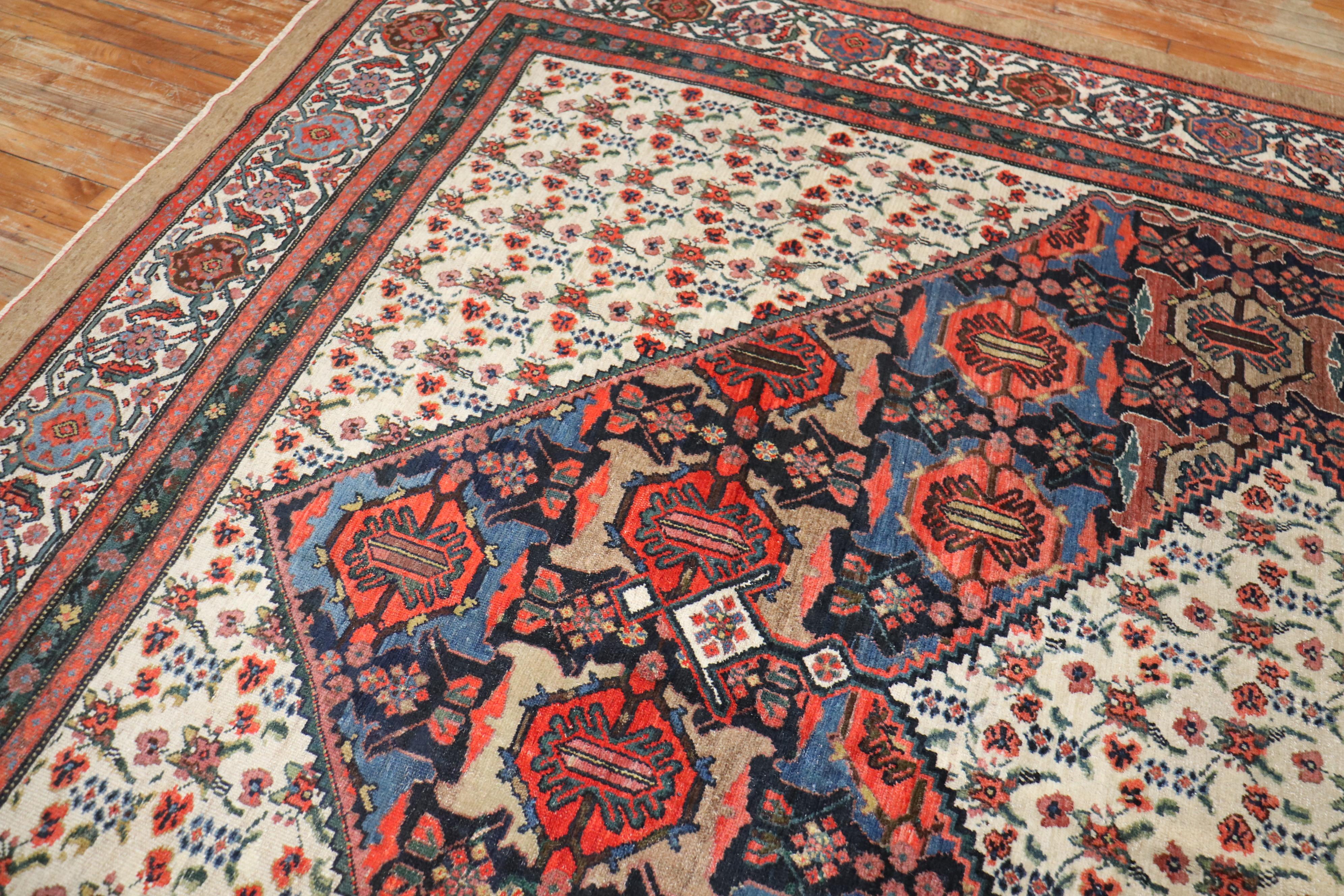 Dramatic Persian Hamedan Serab Decorative Square Room Rug For Sale 1
