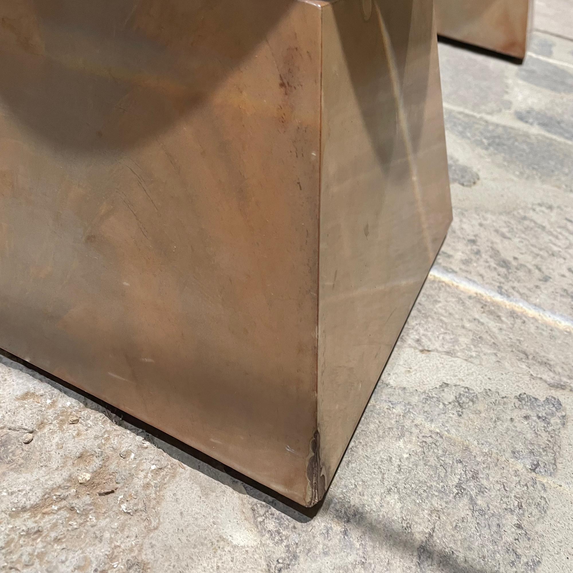 Dramatic Postmodern Glass Coffee Table Four Spheres on Pyramid Wood Base 1970s 2