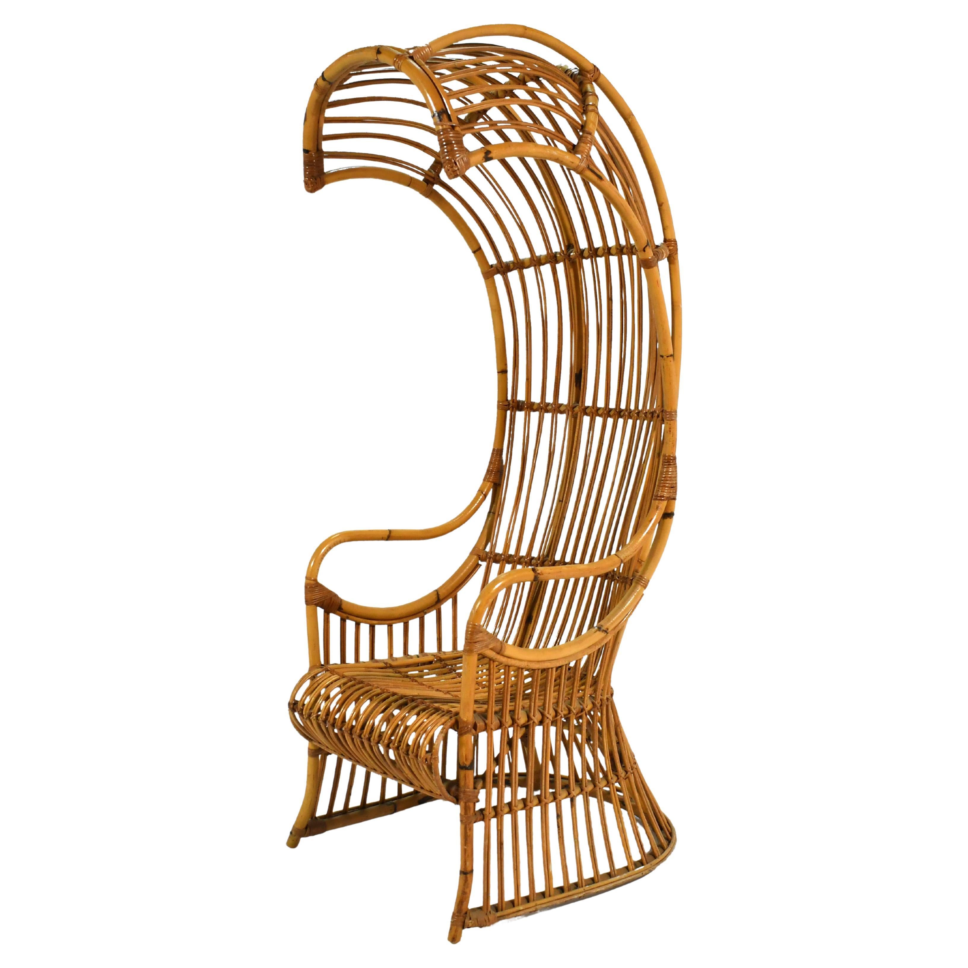 Dramatic Rattan Canopy Chair