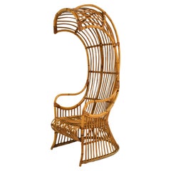 Dramatic Rattan Canopy Chair