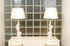 Dramatic Restored Pair of Plaster Art Deco Figures, circa 1940, as Custom Lamps