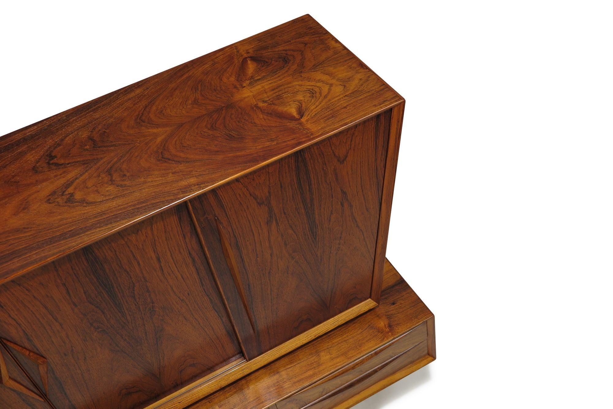 Dramatic Scandinavian Rosewood Credenza Sideboard For Sale 4