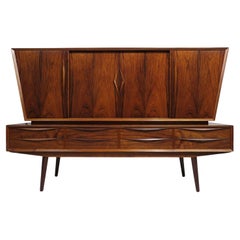 Dramatic Scandinavian Rosewood Credenza Sideboard