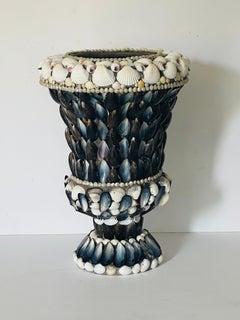 Dramatic Sea Shell Encrusted Planter with Stand