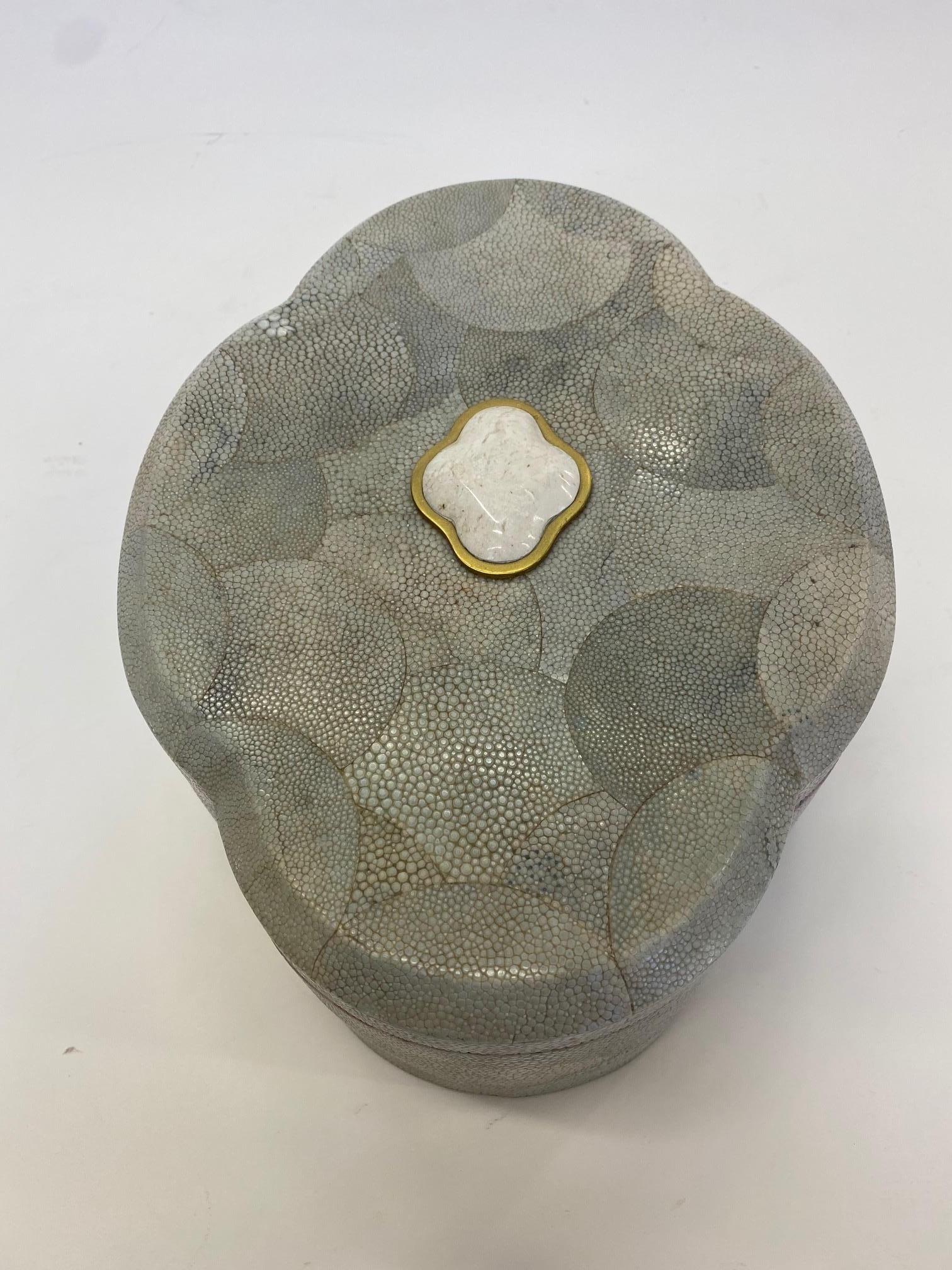 Dramatic Shagreen Lidded Treasure Box 1