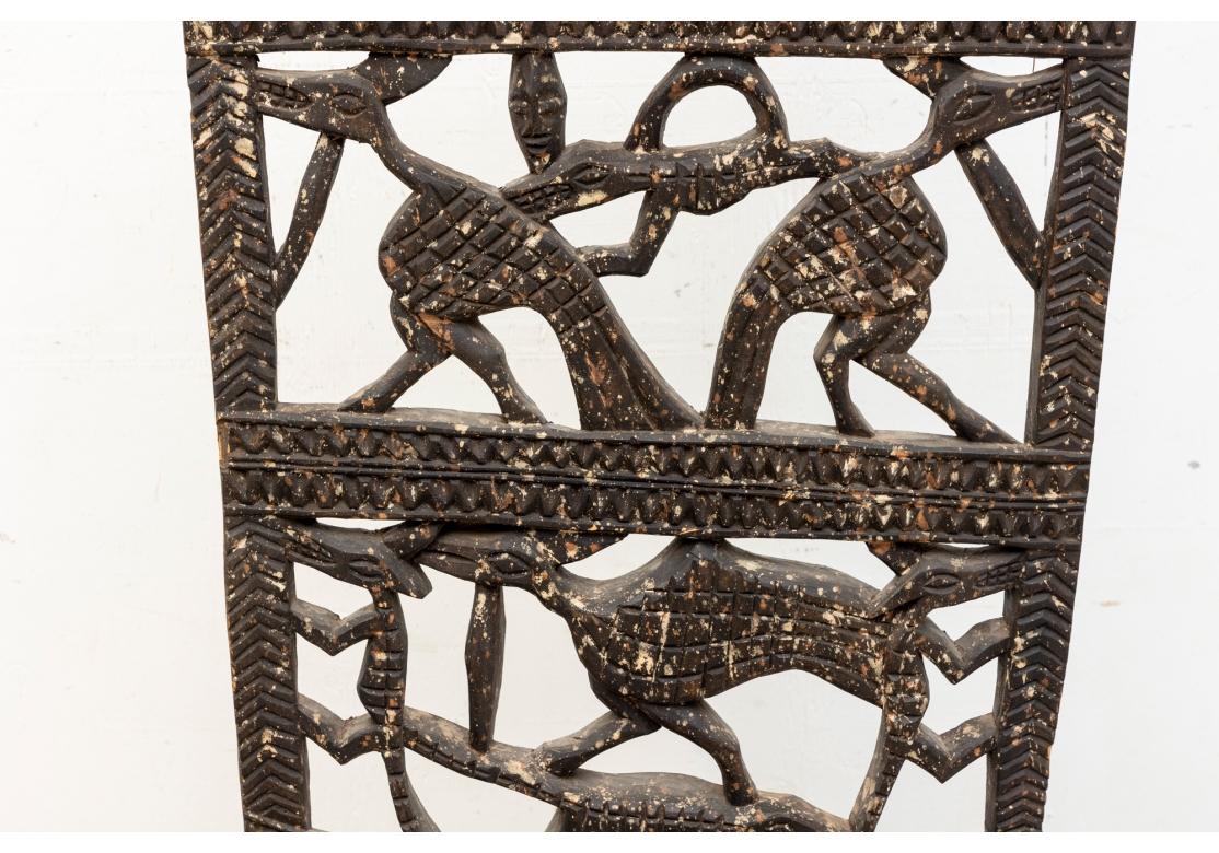 20th Century Dramatic Tribal Pierced African Panel For Sale