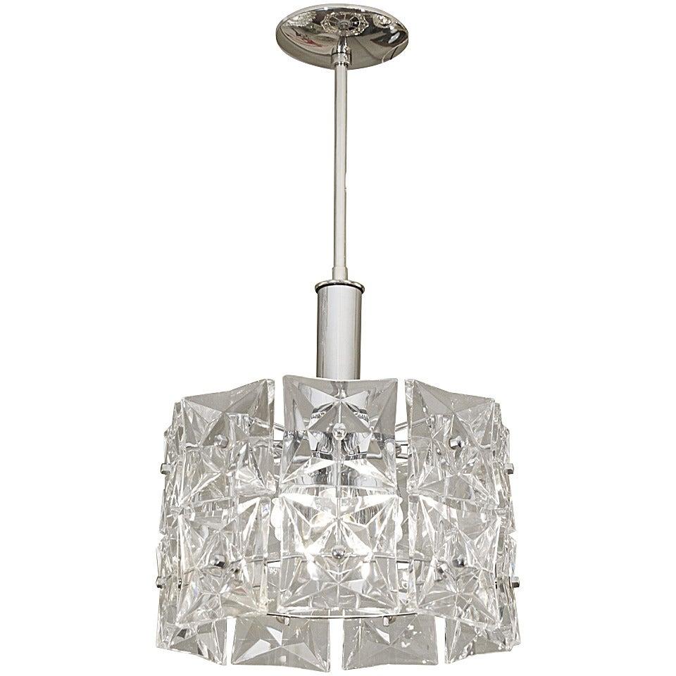 Dramatic Two-Tier Kinkeldey Chandelier with Square Crystals For Sale