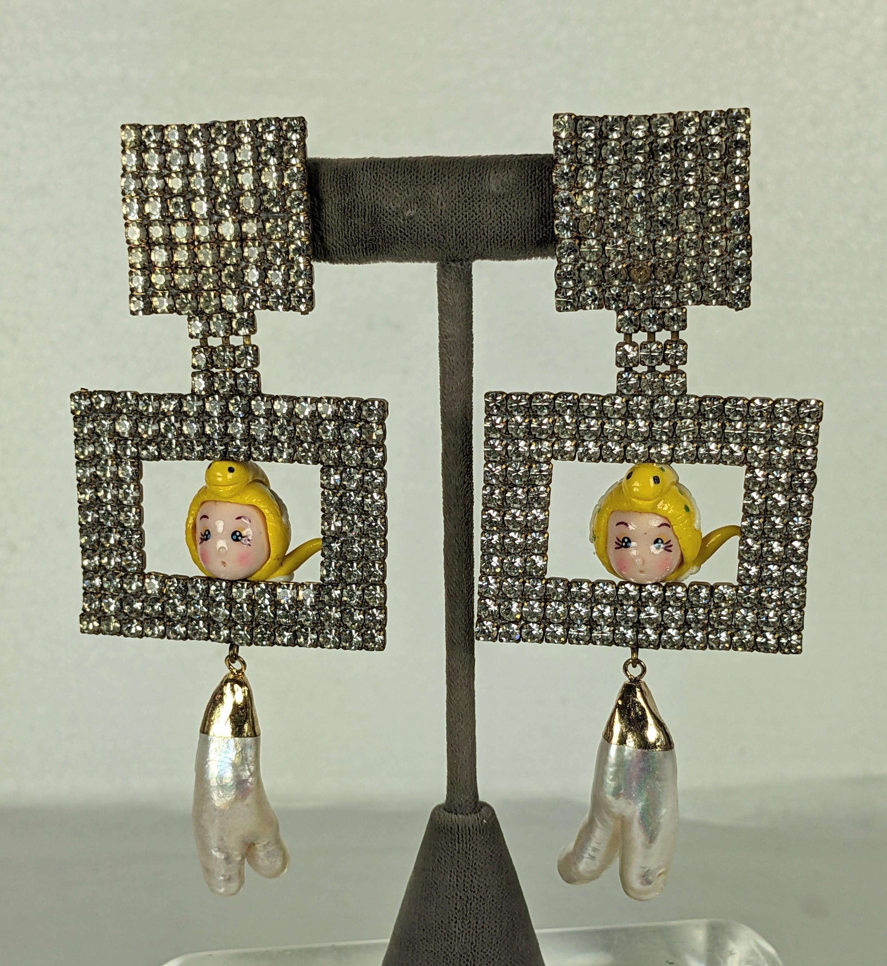 Dramatic Upcycled Earrings, Studio VL  In Good Condition For Sale In New York, NY