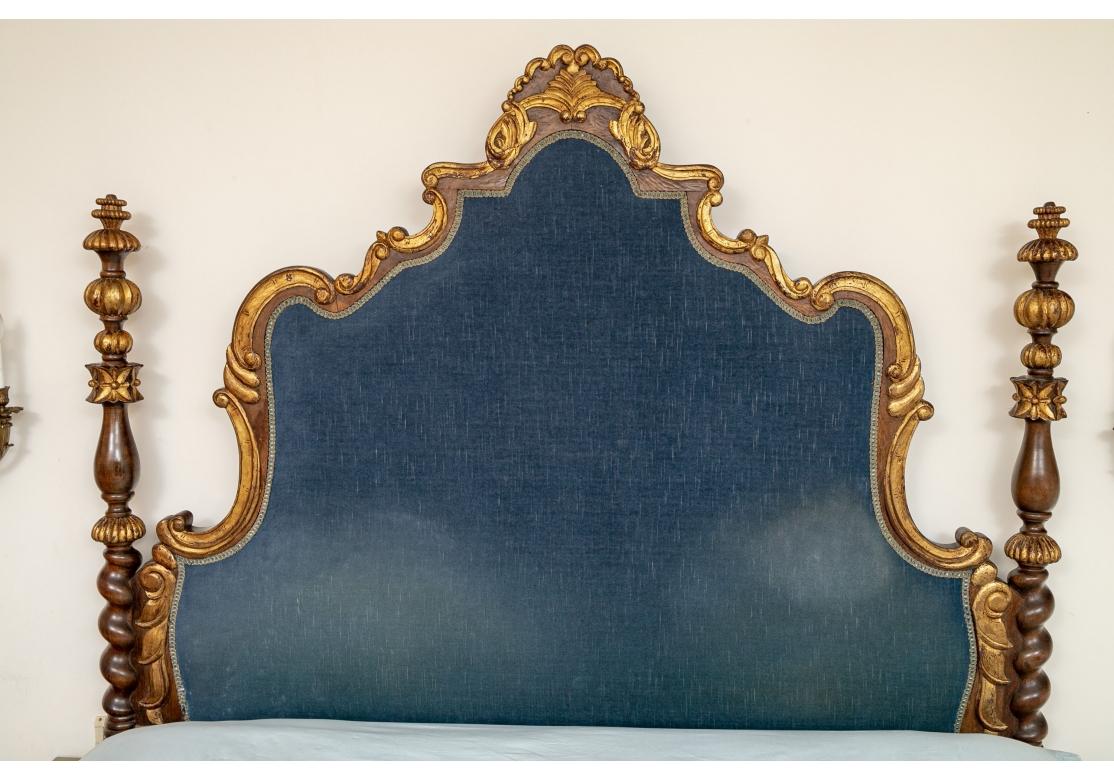 Rococo Dramatic Venetian Style Carved And Gilt King Bedstead