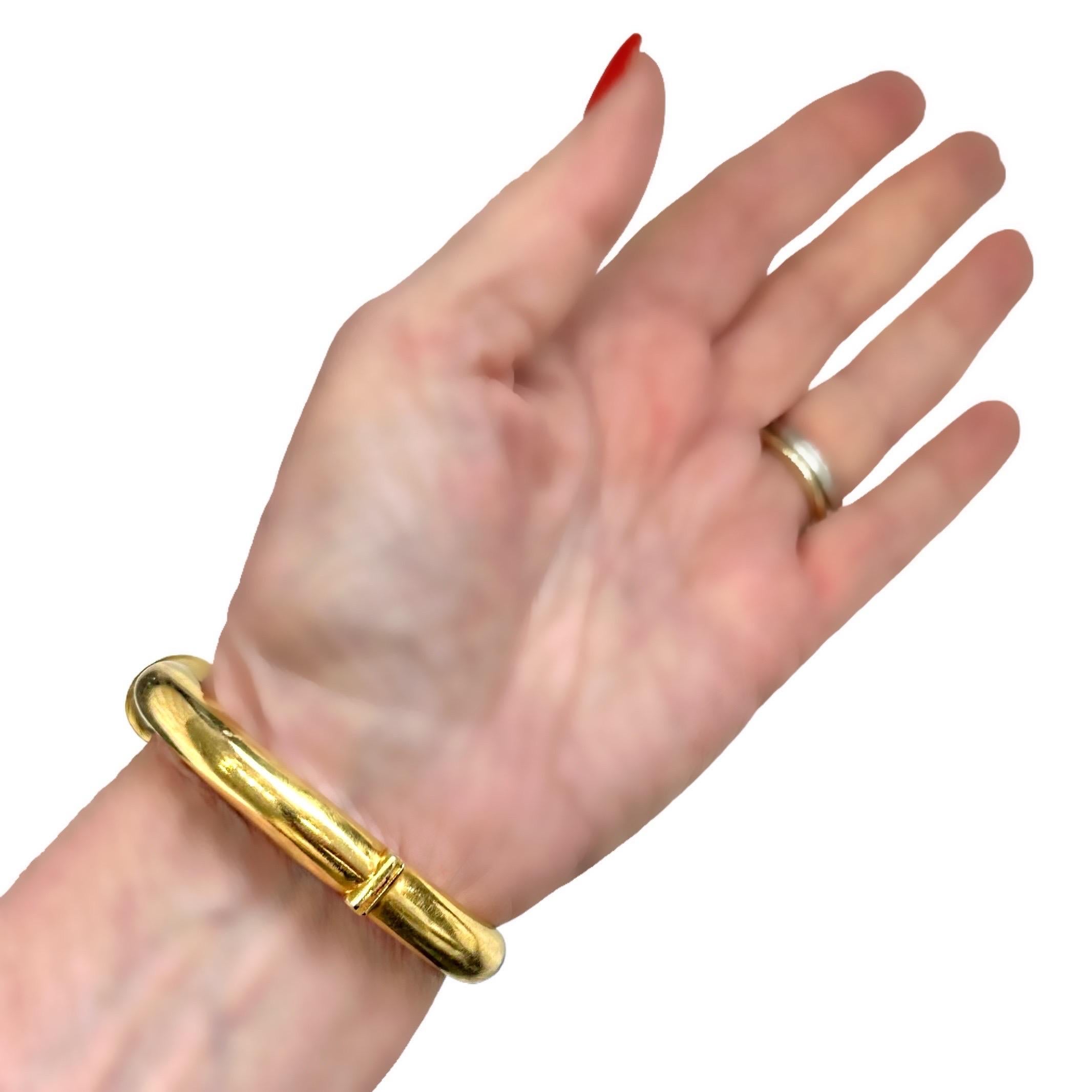 Dramatic Vintage 22k Yellow Gold Lalaounis Modernist Bangle Bracelet 13