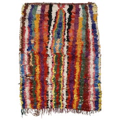 Dramatic Vintage Moroccan Boujad Berber Rug with Stacked Niches