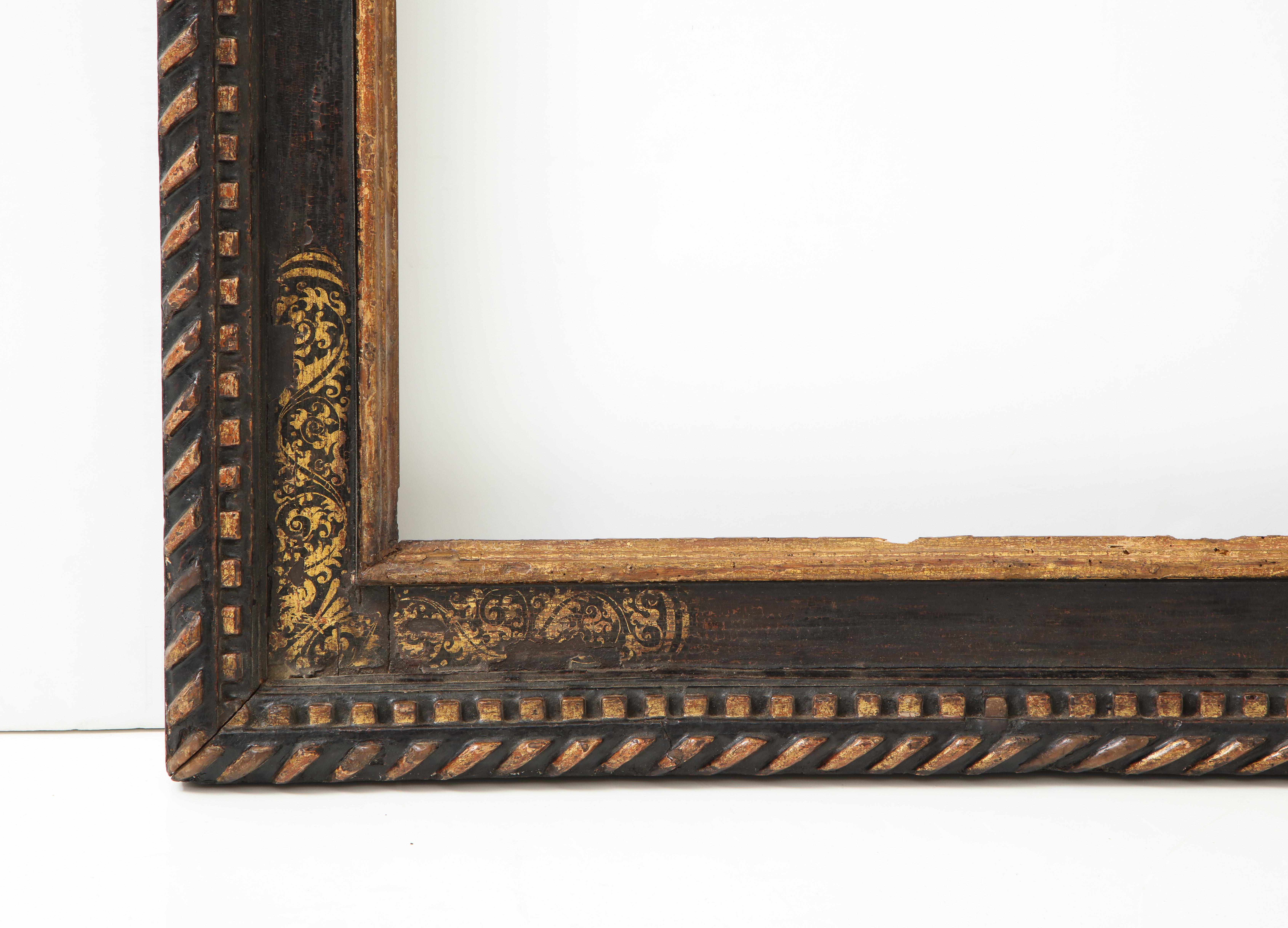 Dramatically Large Carved, Gilded and Polychrome Spanish Baroque Frame For Sale 2