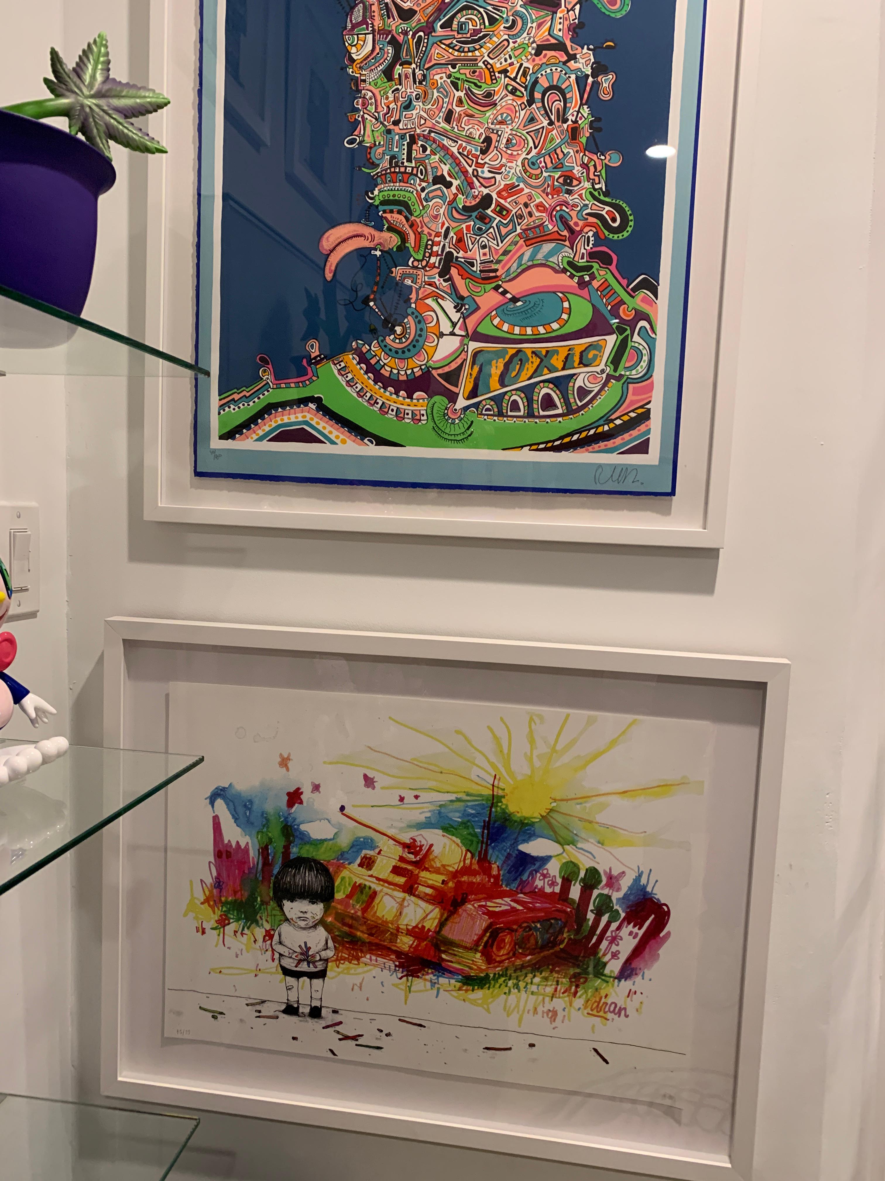 Le Char - Gray Print by Dran 