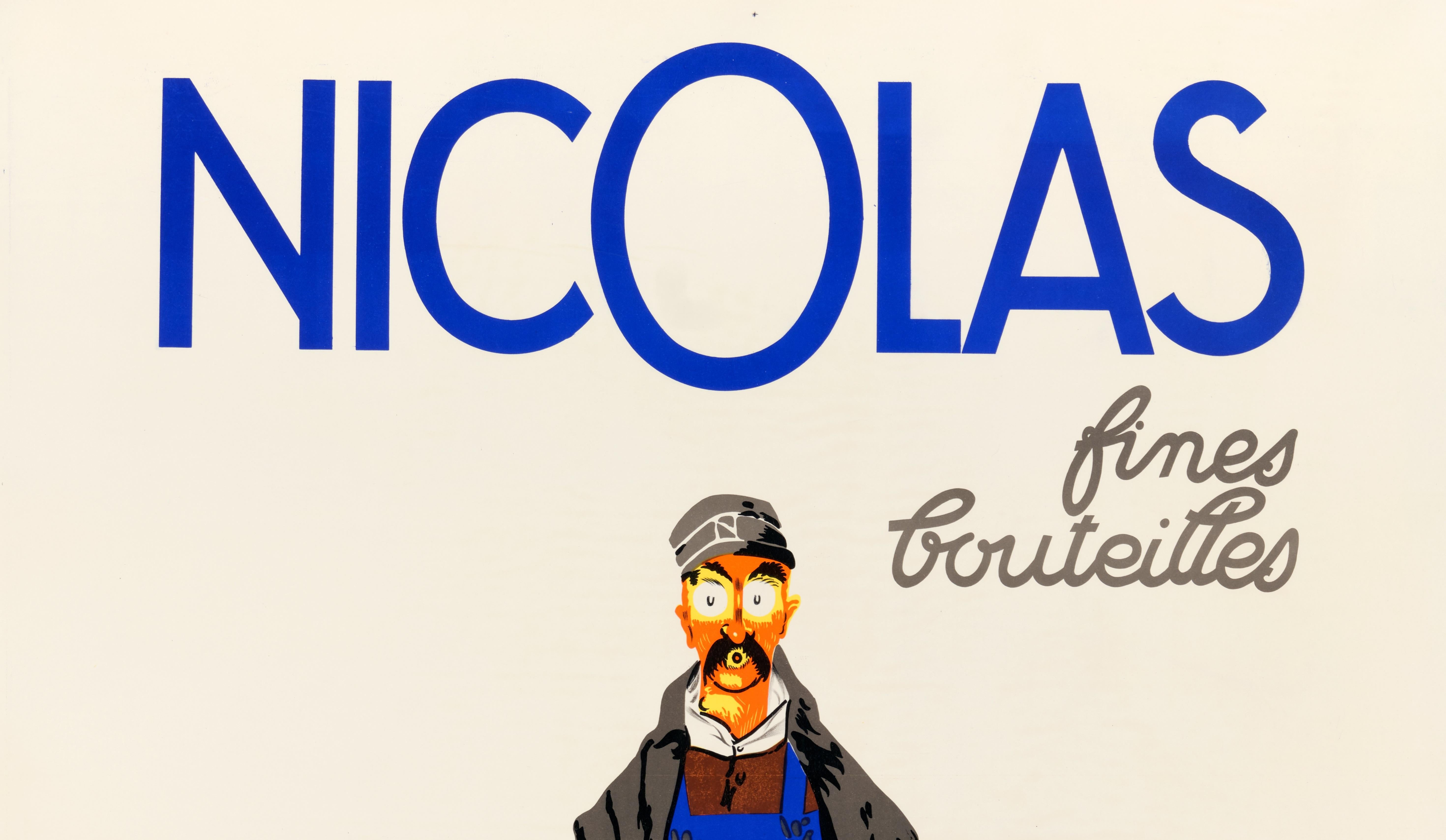 Poster created by Poyet et Frères around 1925 based on Dransy's drawing to promote the Nicolas wine brand.

Artist: Dransy Jules (1883-1945)
Title : Nicolas – Fines Bouteilles
Date: circa 1925
Size: 47.2 x 62.3 in / 120 x 159 cm
Printer :  Edition