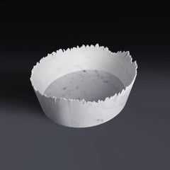 Drap D Oval Decorative Bowl in Bardiglio Marble by Bufalini Marmi