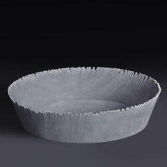 Drap F Oval Decorative Bowl in Bardiglio Marble by Bufalini Marmi