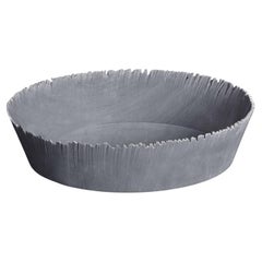 Drap F Oval Decorative Bowl in Bardiglio Marble by Bufalini Marmi