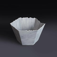 Drap G Hexagonal Decorative Bowl in Bardiglio Marble by Bufalini Marmi
