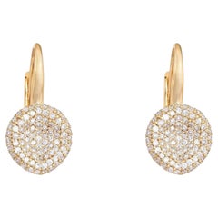 0.55ct Diamond Drape 14K Yellow Gold Drop Earrings