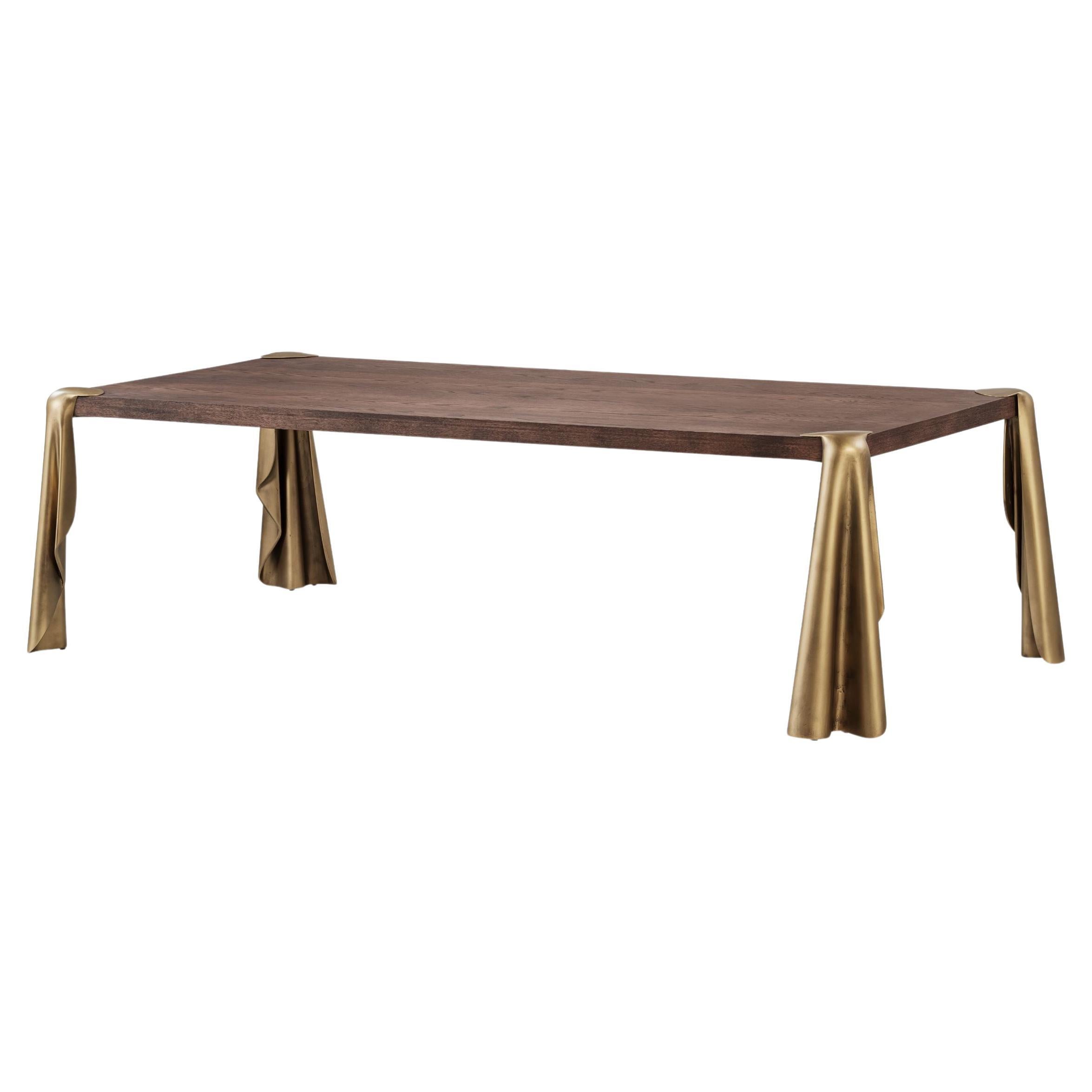 Table de salle à manger Drapé - Luxury Modern Contemporary Sculptural Oak Designer Table en vente