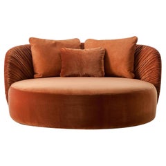 Drapé Round Orange Sofa