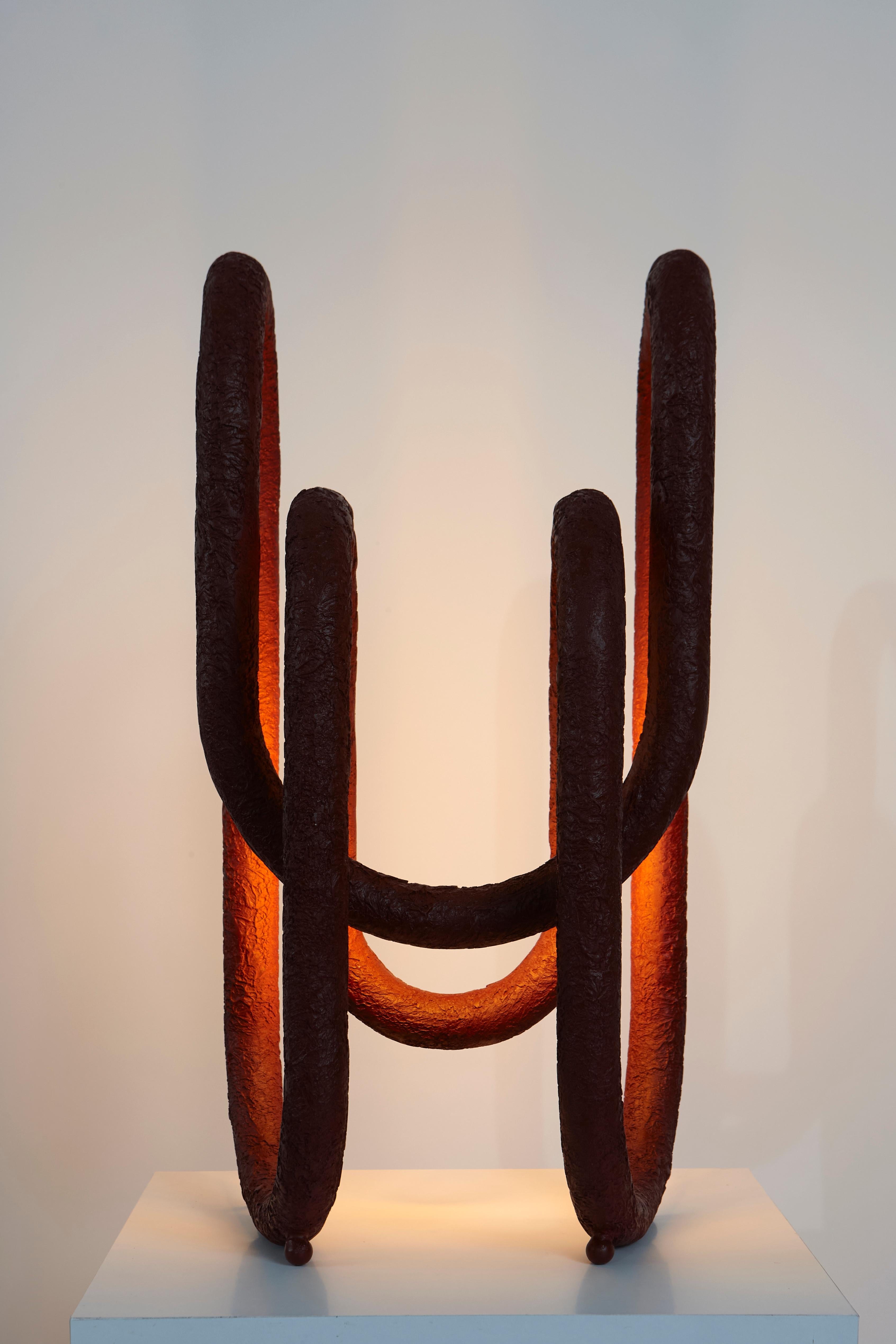 Drape Table Lamp by Studio Bazazo
Dimensions: D 25 x W 27,5 x H 55  cm. 
Materials: Steel, sand, and plaster mixture.

All our lamps can be wired according to each country. If sold to the USA it will be wired for the USA for instance. Please contact