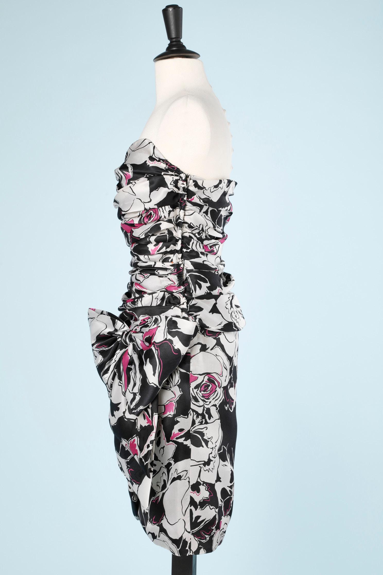 Draped and printed organza bustier cocktail dress C.D de Christian Dior  1