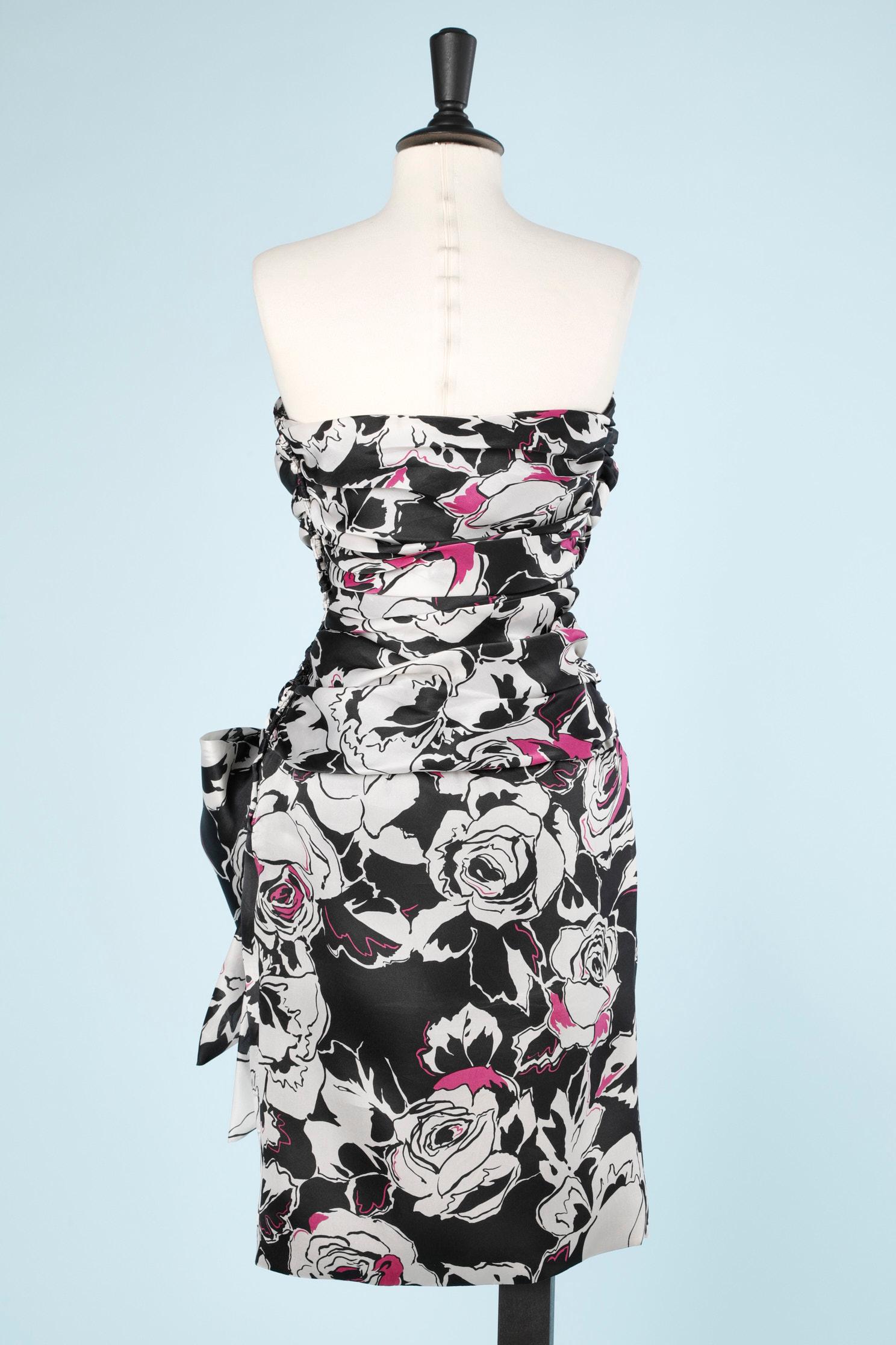 Draped and printed organza bustier cocktail dress C.D de Christian Dior  2