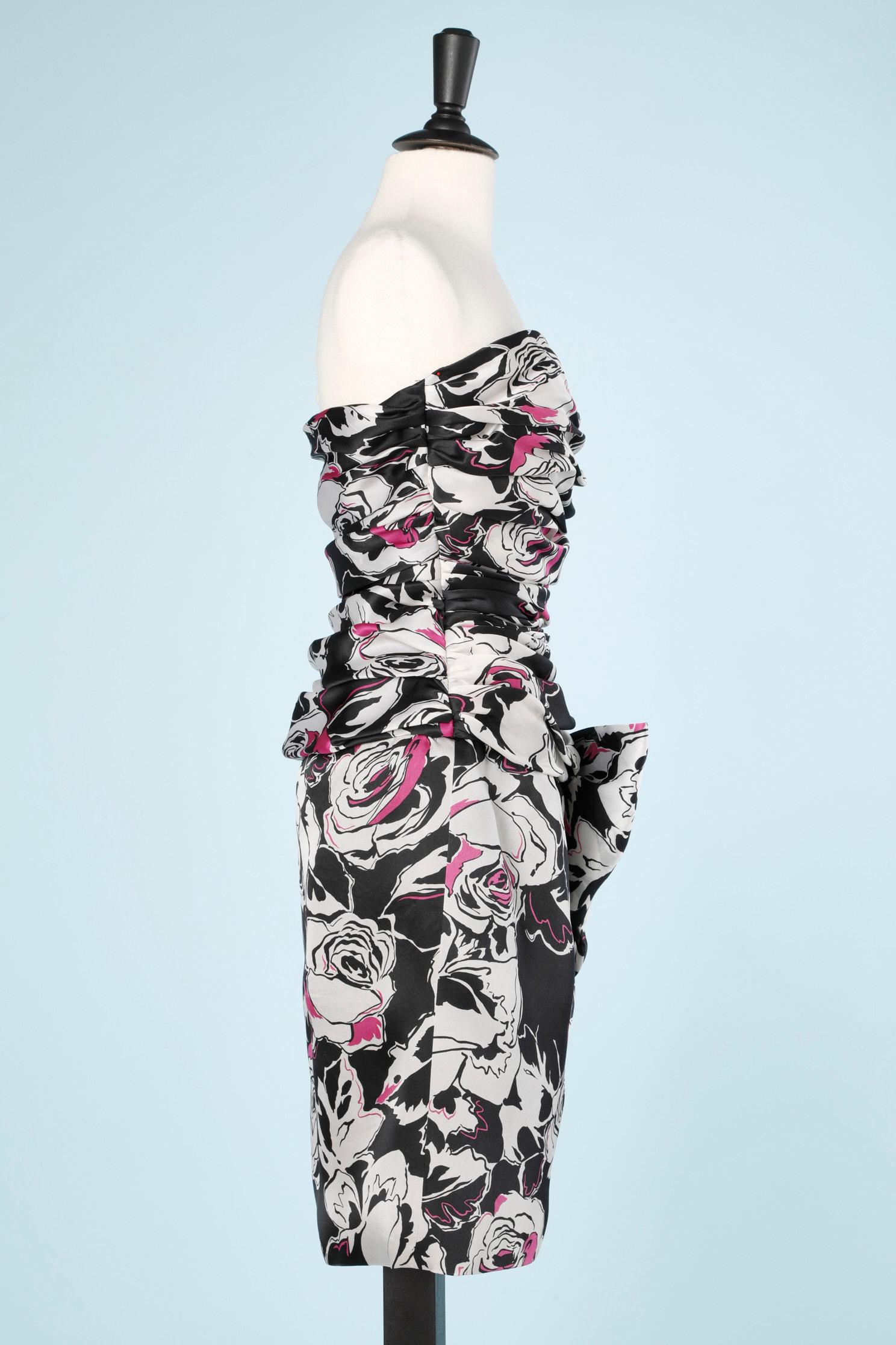 Draped and printed organza bustier cocktail dress C.D de Christian Dior  3