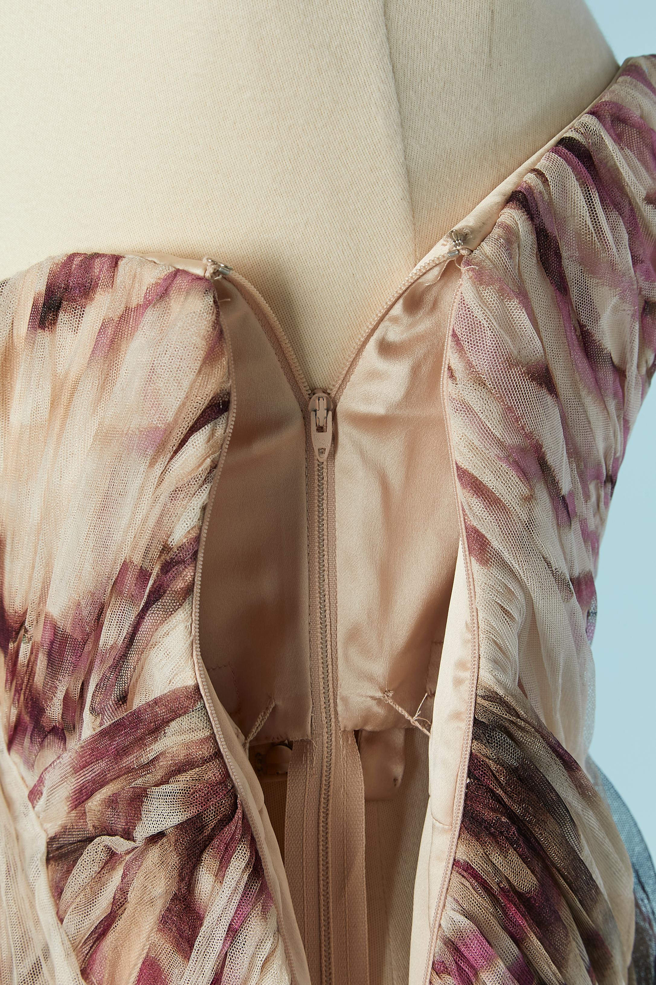 Draped and printed tulle asymmetrical cocktail dress RAFAEL CENNAMO For Sale 2