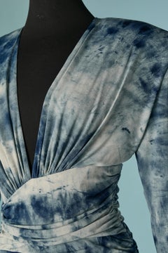 Abito da sera drappeggiato e avvolto con stampa taÏ & dye ALEXANDRE VAUTHIER New