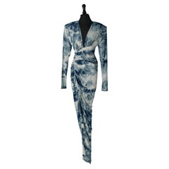 Abito da sera drappeggiato e avvolto con stampa taÏ & dye ALEXANDRE VAUTHIER New