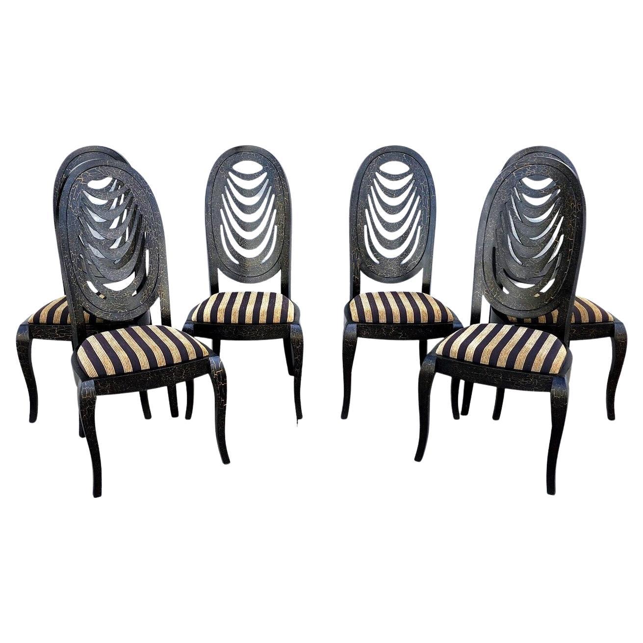 Draped Back Dining Chairs, Set of 6 For Sale
