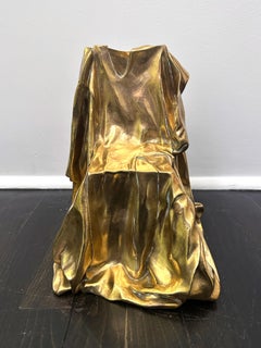 "Draped Chair" Gilt Bronze Sculpture by Marina Karella, Mid-20th Century