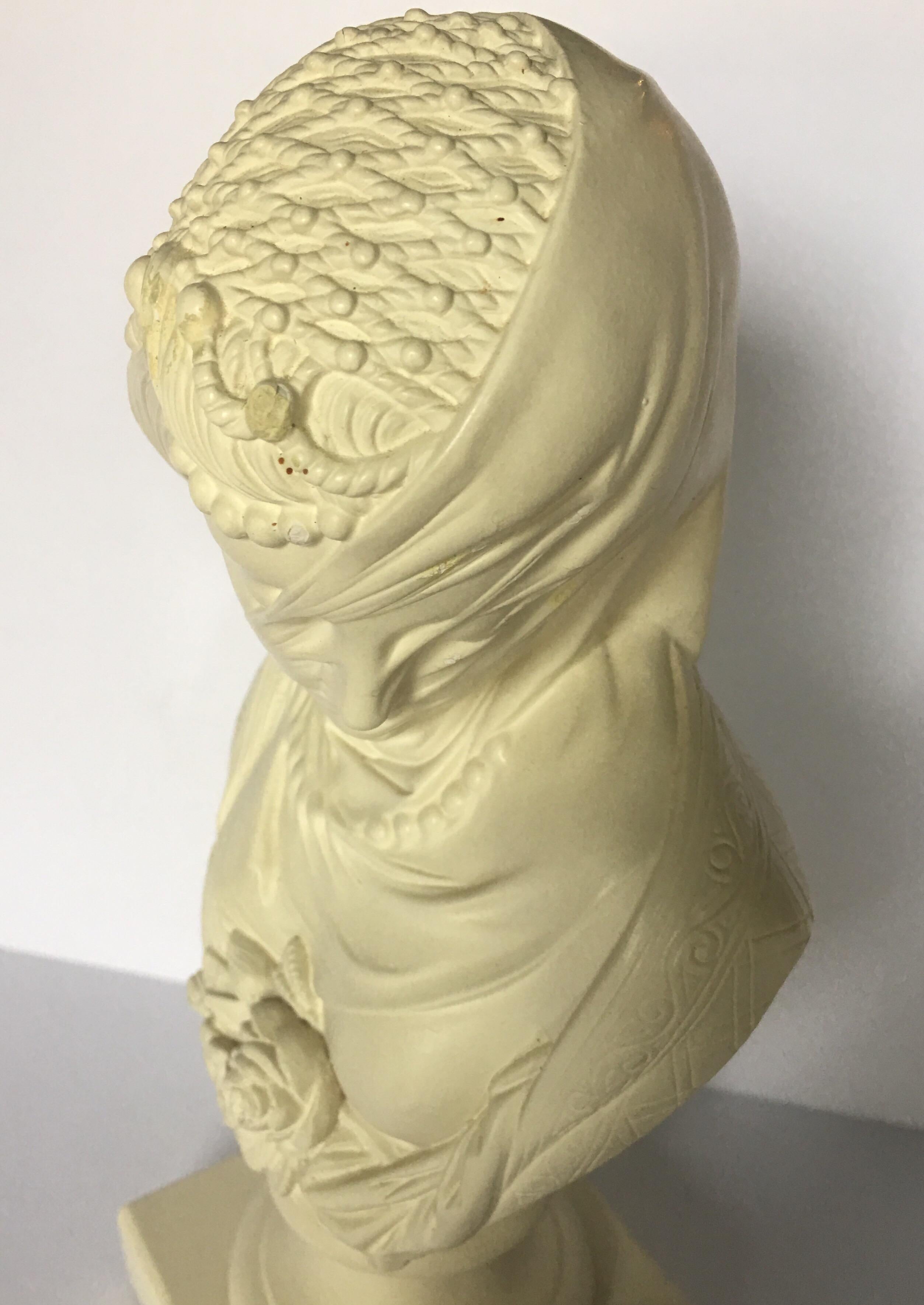 Late 20th Century Draped Veil Female Bust Sculpture by Alva Studios