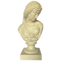 Draped Veil Female Bust Sculpture by Alva Studios