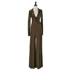 Draped kaki jersey top and trouser ensemble ALEXANDRE VAUTHIER Draped kaki jersey top and trouser ensemble ALEXANDRE VAUTHIER