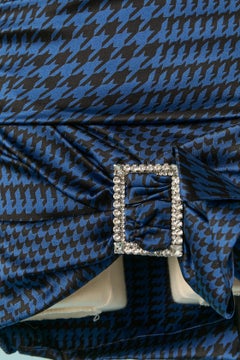 Drapierter Minirock mit Pied de poule-Muster und Strasssteinen ALEXANDRE VAUTHIER