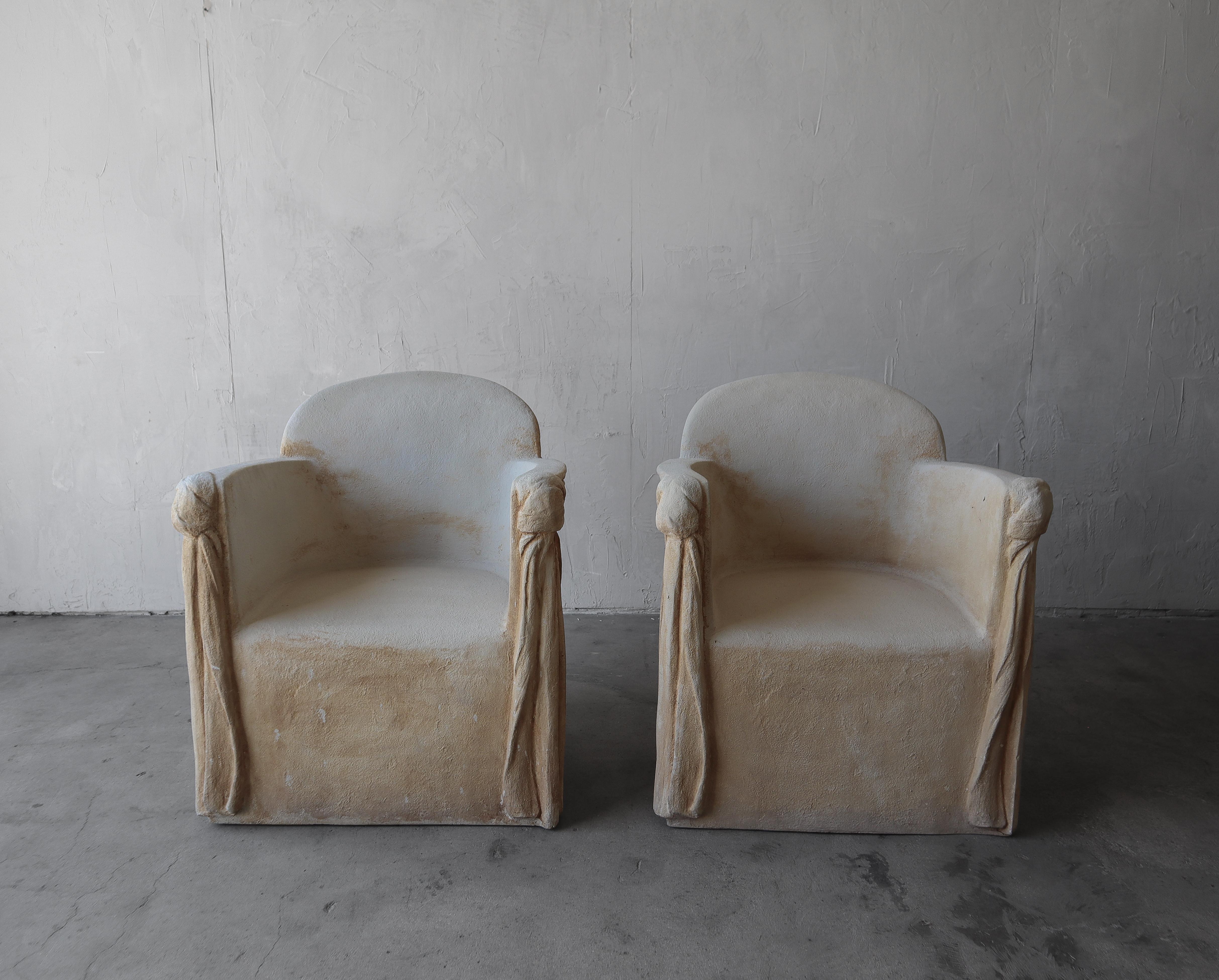 Steel Draped Plaster and Fiberglass Chairs For Sale