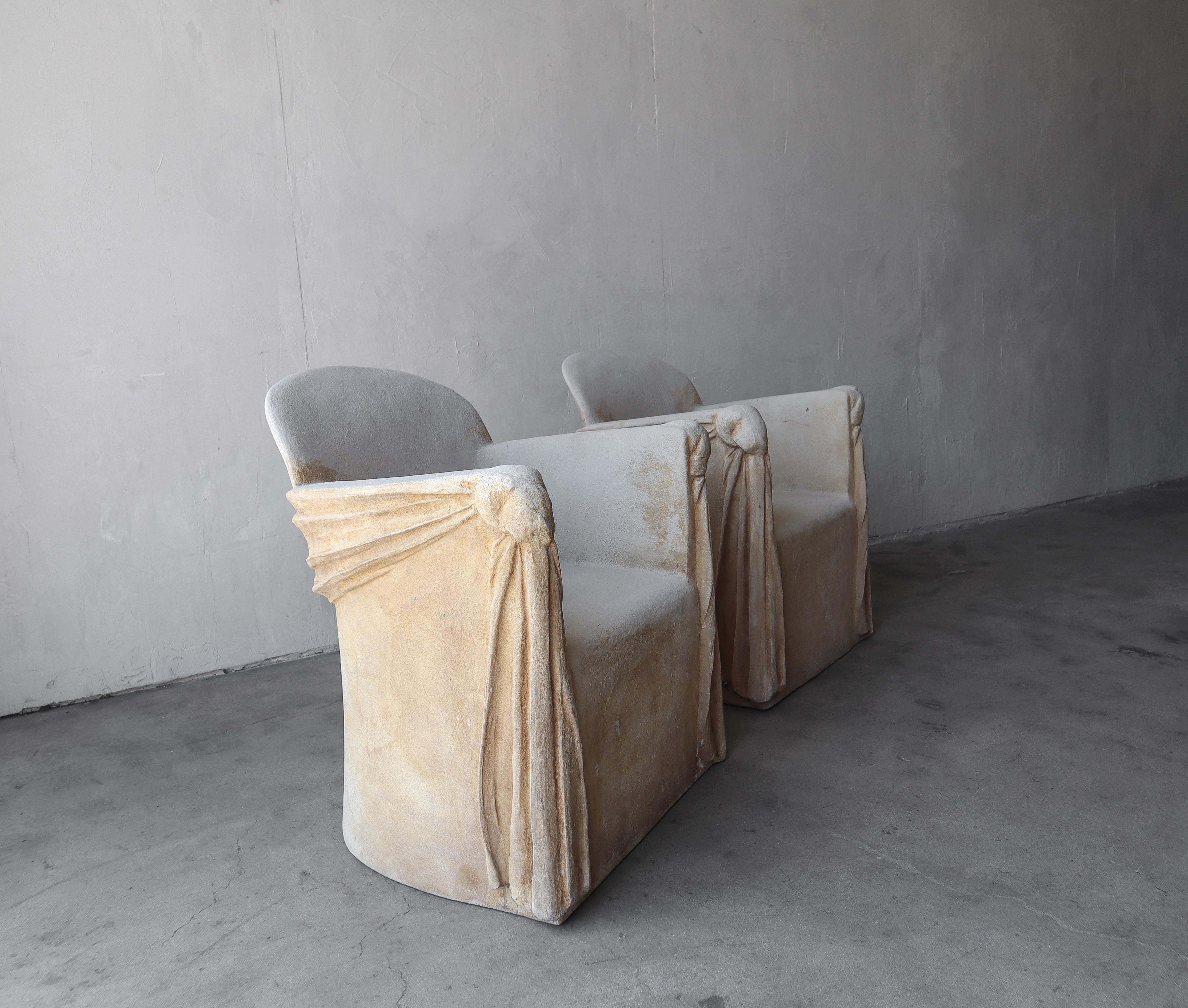 Draped Plaster and Fiberglass Chairs For Sale 1