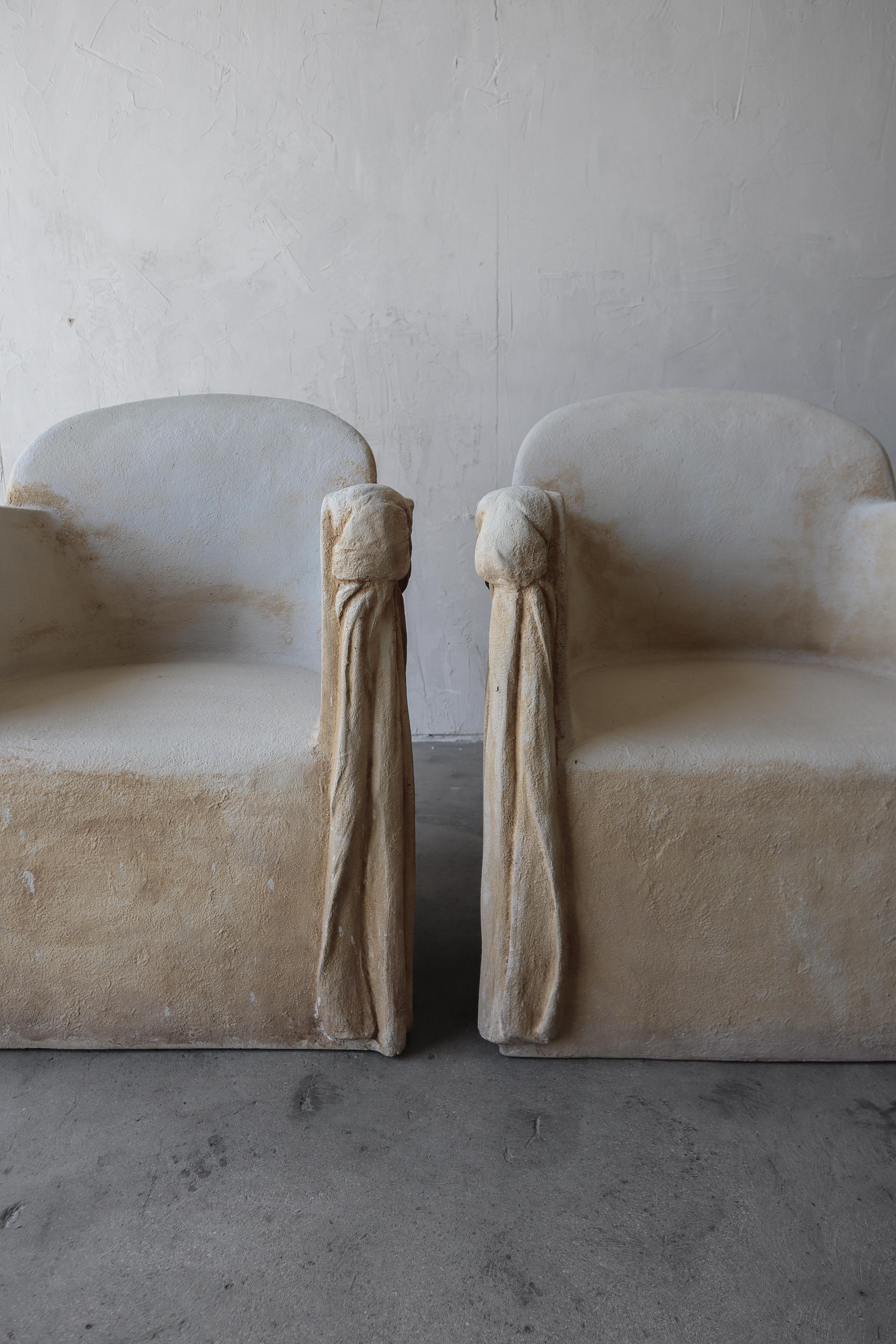 Draped Plaster and Fiberglass Chairs For Sale 2