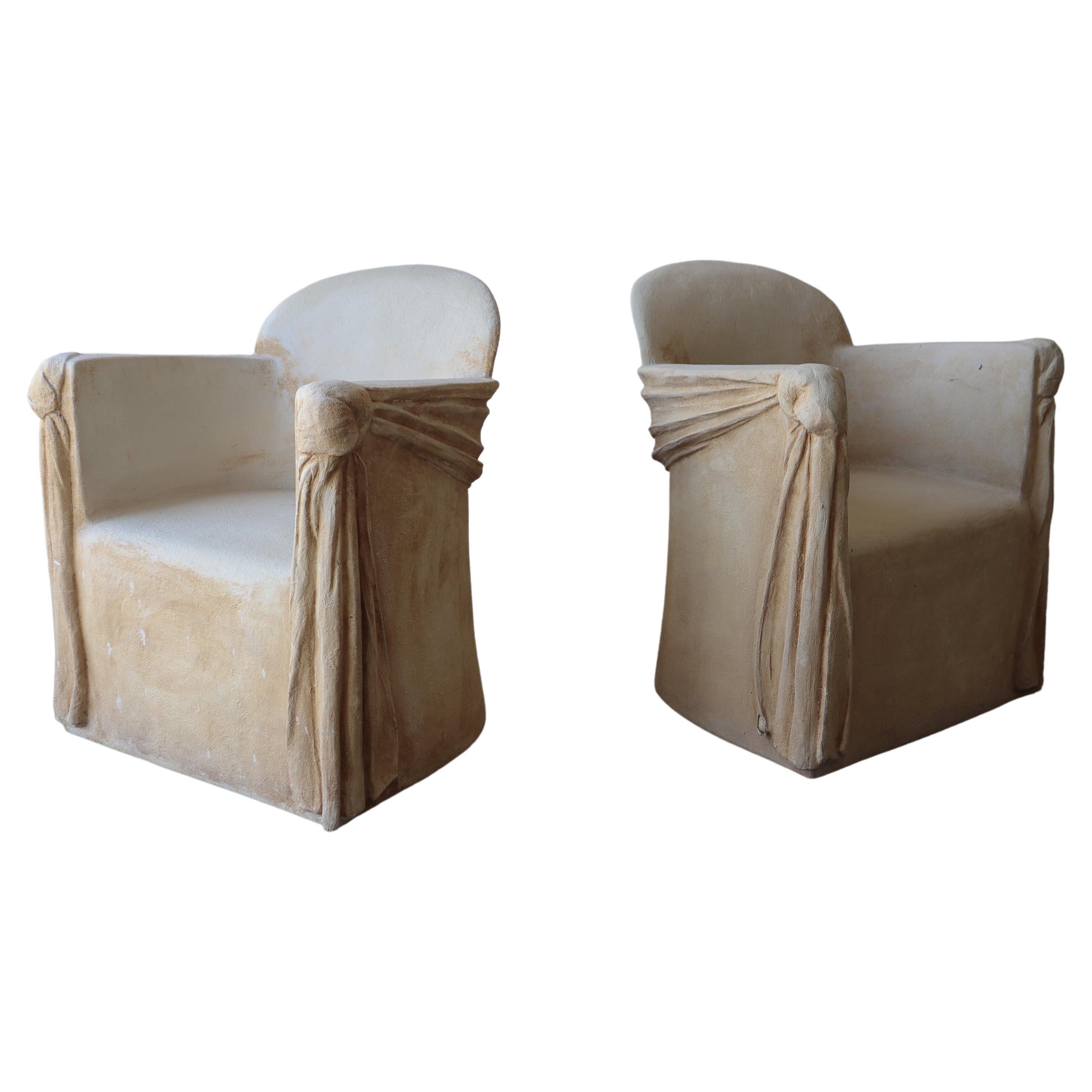 Draped Plaster and Fiberglass Chairs For Sale