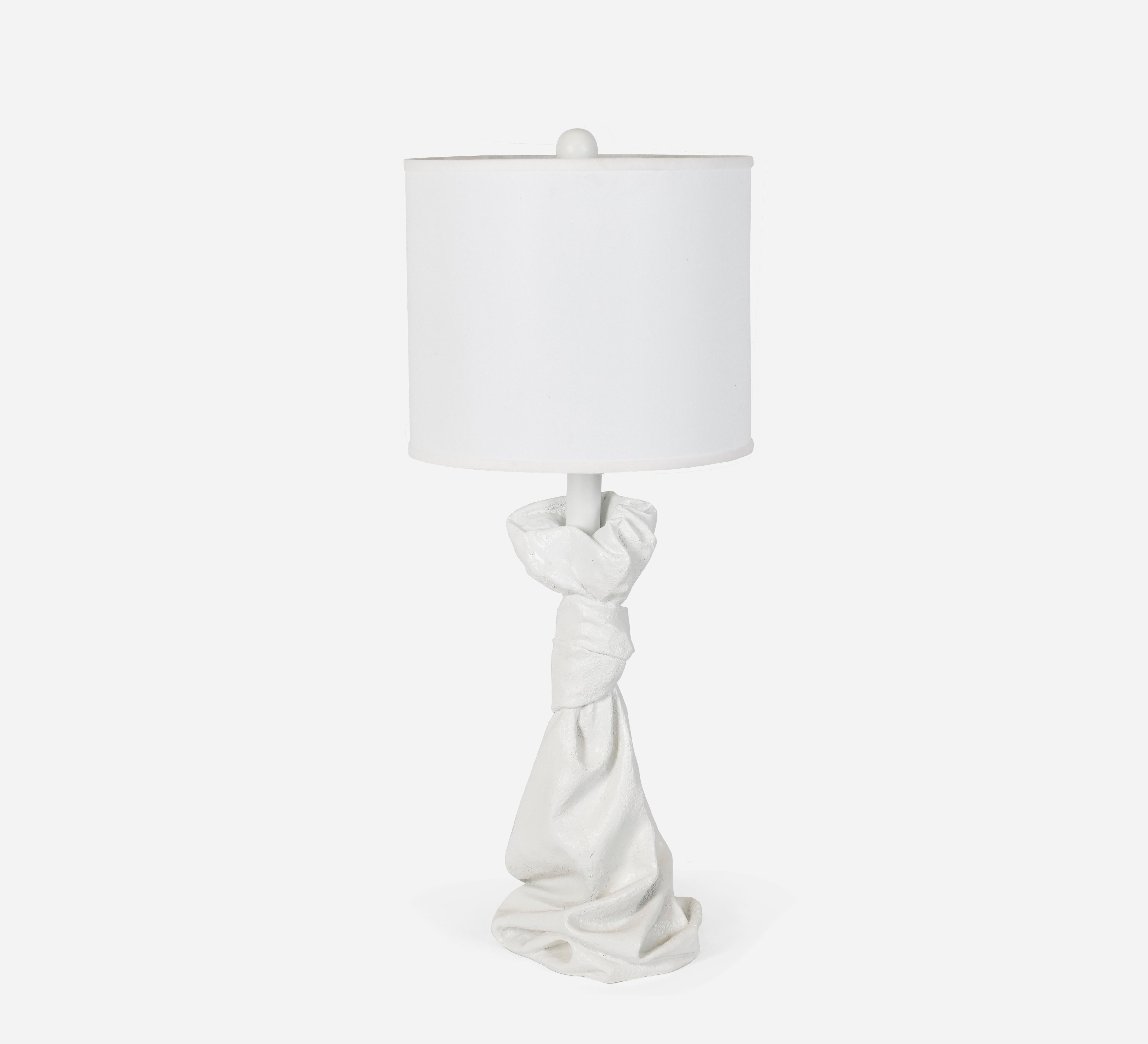 Draped Plaster Lamp, Style of John Dickinson In Good Condition In Chicago, IL
