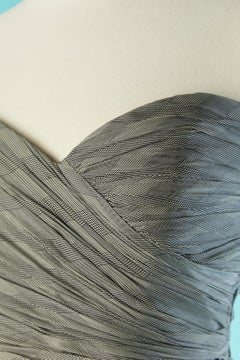 Draped silk Prince of Wales pattern bustier dress Ungaro