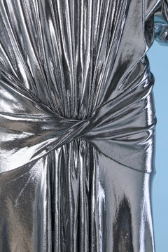 Draped silver jersey cocktail dress ALEXANDRE VAUTHIER