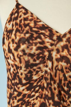 Draped slip dress with leopard print Roberto Cavalli