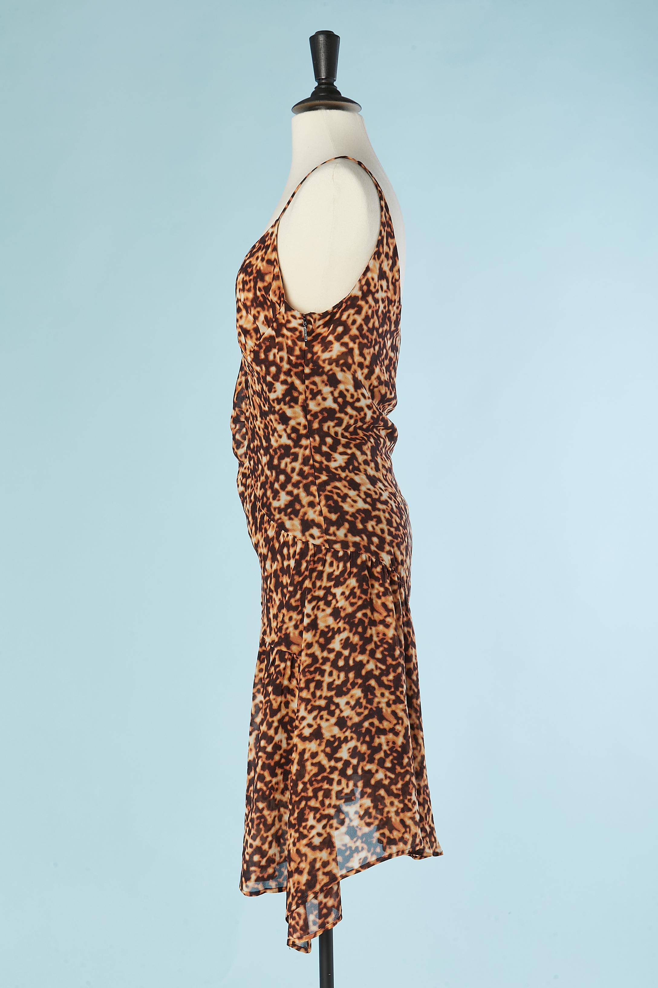 Women's Draped slip dress with leopard print Roberto Cavalli  For Sale